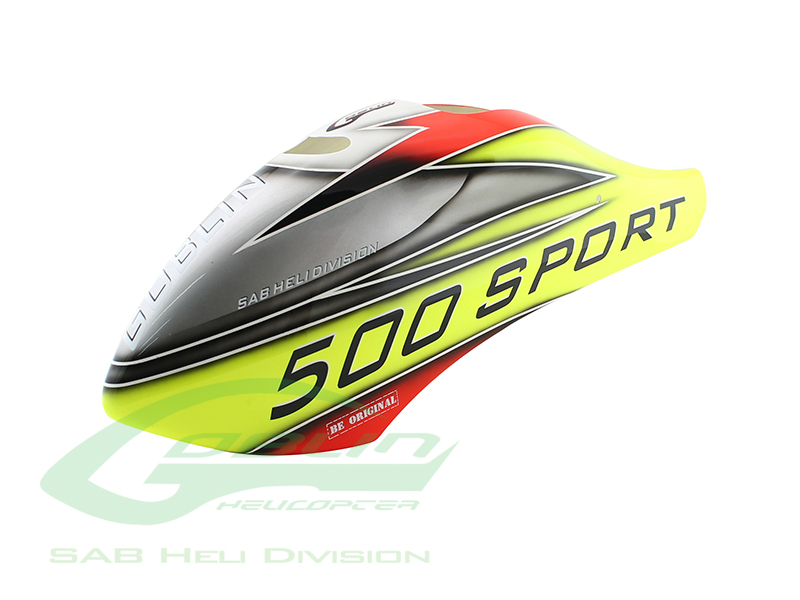 H0624-S – Canomod Airbrush Canopy Yelow/Silver – Goblin 500 Sport